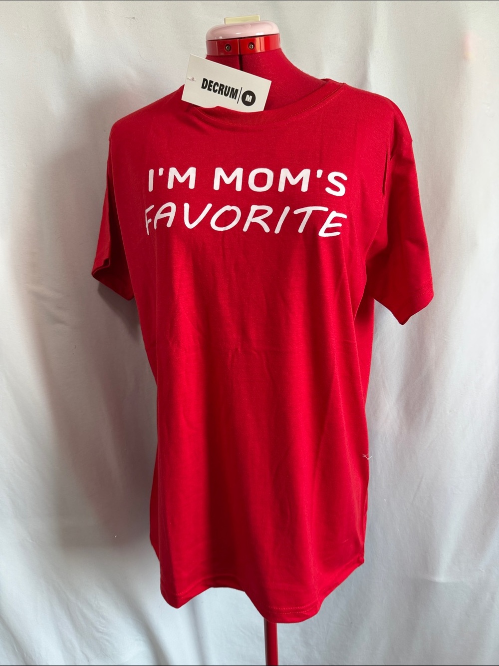 Women's Red 'I'm Mom's Favorite' Short Sleeve Tee